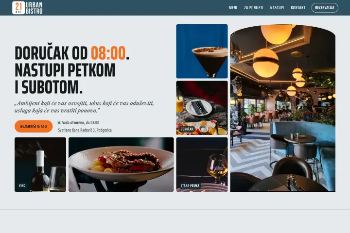 21 MNE Urban Bistro — Bistro / restoran sa koncertnim večerima