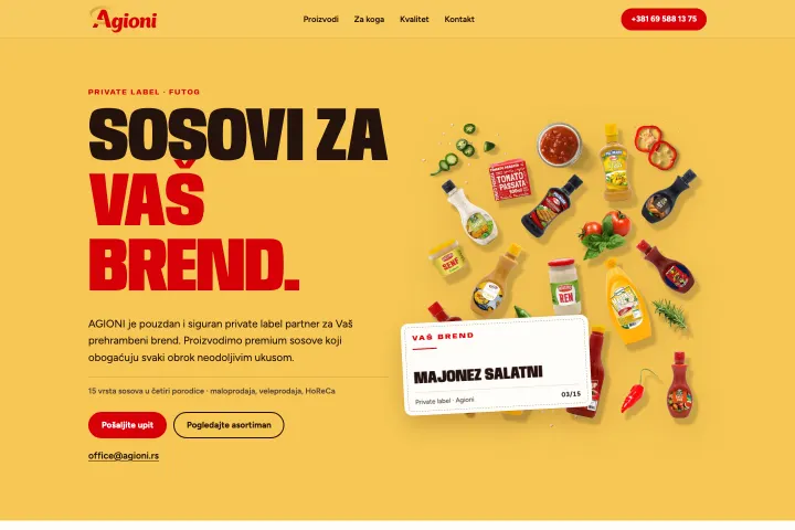 AGIONI — Private label proizvođač sosova