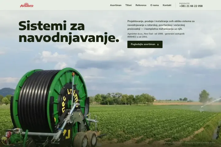 Agrointer d.o.o. — Navodnjavanje i poljomehanizacija