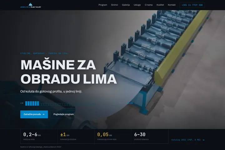 Alatnica Barović — Mašine · Profilisanje