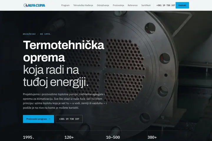 Alfa Klima — Mašine i oprema