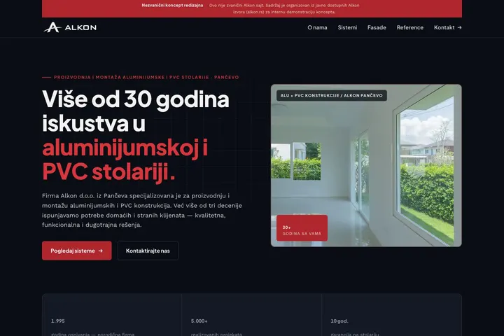 Alkon Pančevo — ALU · PVC stolarija