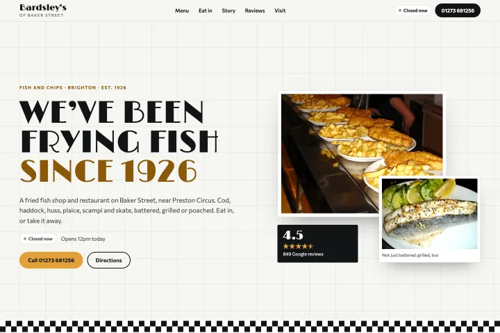 Bardsley's of Baker Street — Restoran i prodavnica ribe i pomfrita (fish and chips)