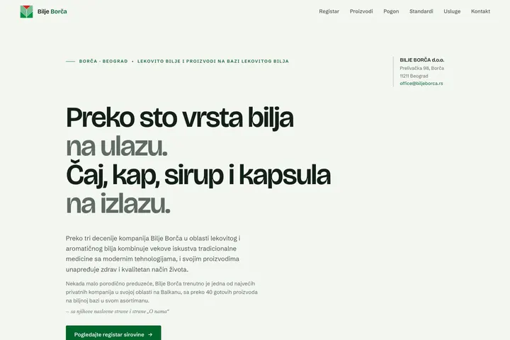 Bilje Borča — Lekovito bilje i čajevi