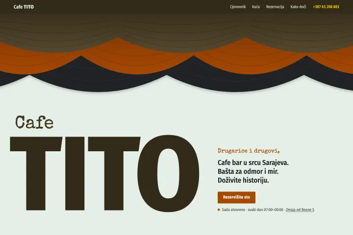 Cafe Tito — Kafić (tematski, posvećen Titu, sa baštom)