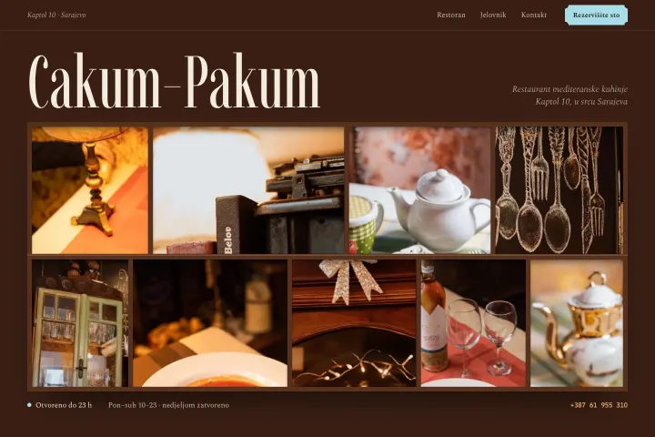 Cakum-Pakum — Restoran mediteranske kuhinje (paste, slane palačinke, rižoto, wok). Nije brunch kafić, kako piše u tabeli.