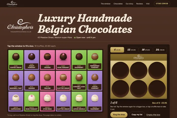Christopher's House of Chocolates — Radnja ručno rađenih čokolada