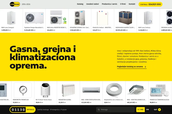 CIM GAS — Gasna i grejna oprema