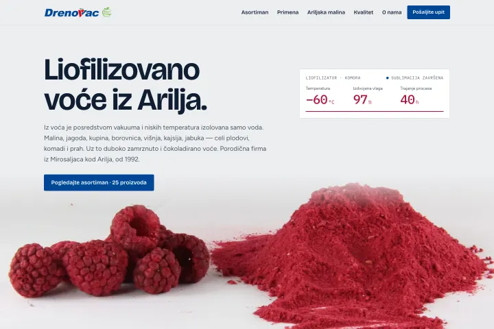 Drenovac — Liofilizovano i zamrznuto voće