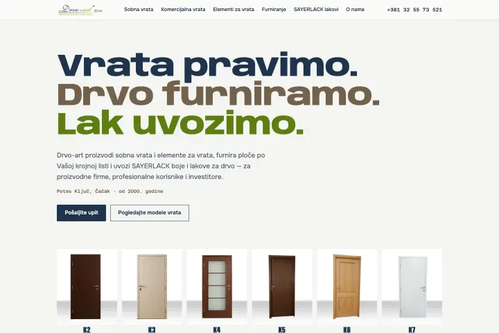 Drvo-art — Sobna vrata, furniranje i lakovi za drvo