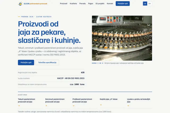 Elcon-prehrambeni proizvodi — Prerada jaja