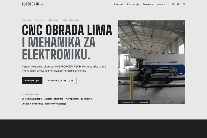 EUROFORM TECH — CNC obrada lima i mehanika za elektroniku