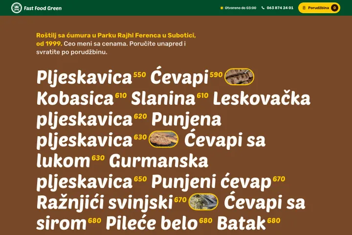 Fast Food Green — Roštilj / brza hrana