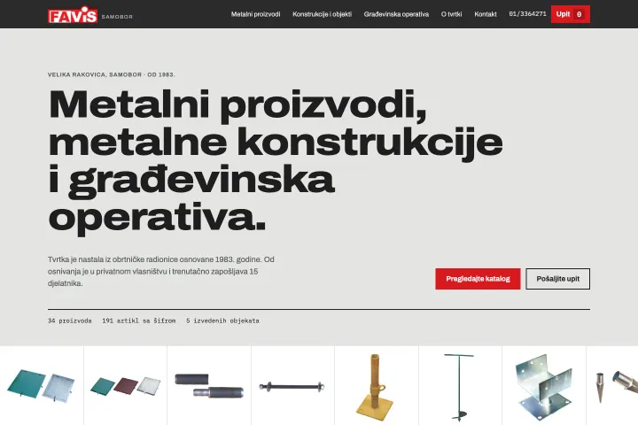 FAVIS SAMOBOR — Metalni proizvodi i konstrukcije