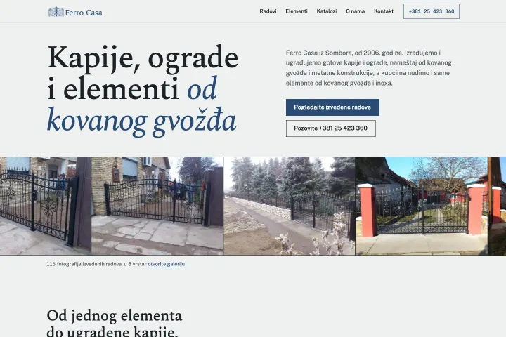FERRO CASA — Kovano gvožđe i inox: kapije, ograde, elementi