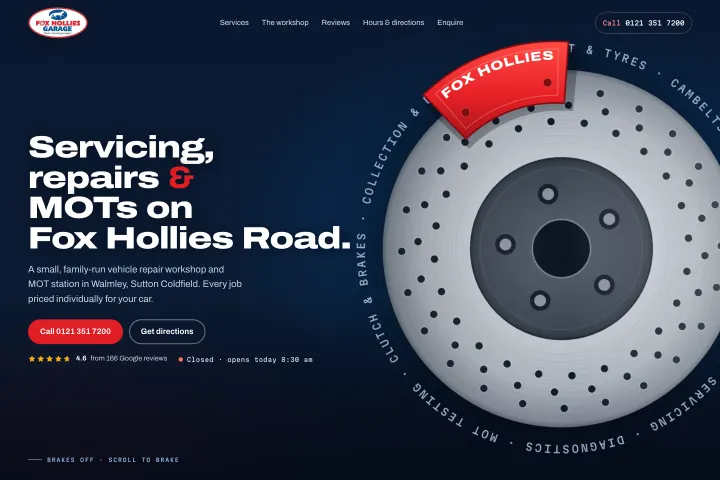 Fox Hollies Garage — Auto servis: servisiranje, popravke i tehnički pregled (MOT)