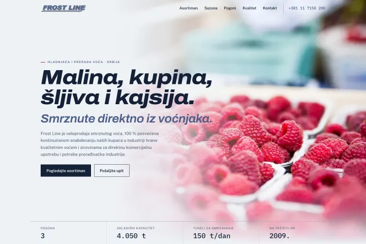 FROST LINE — Smrznuto voće i hladnjače
