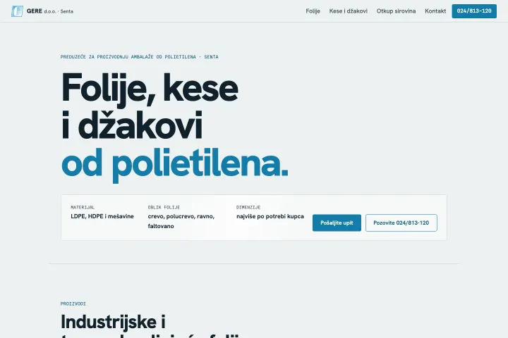 Gere — Proizvodnja ambalaže od polietilena