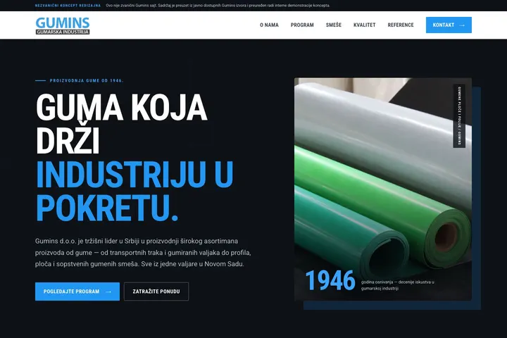 Gumins — Guma · Transportne trake