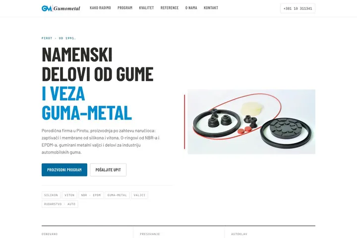 Gumometal — Namenski delovi od gume