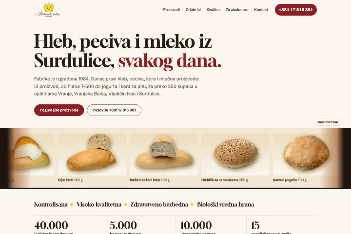 Fabrika hleba i mleka Surdulica — Pekara i mlekara