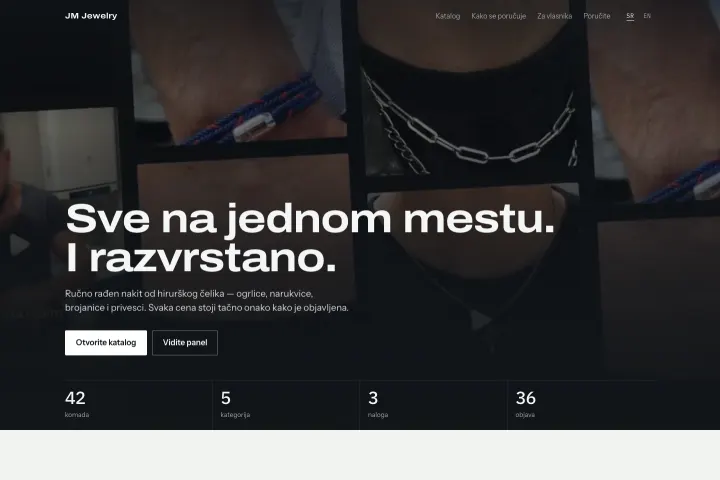 JM Jewelry — Ručno rađen muški nakit · hirurški čelik
