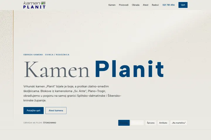KAMEN PLANIT — Obrada kamena
