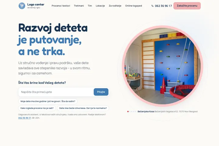 Logo centar — Logoped i razvoj dece, sa AI asistentom