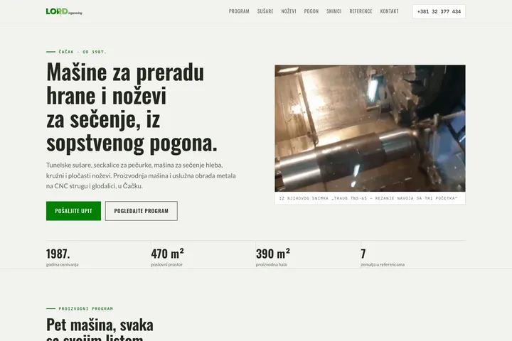 LORD ingenering — Sušare · Seckalice