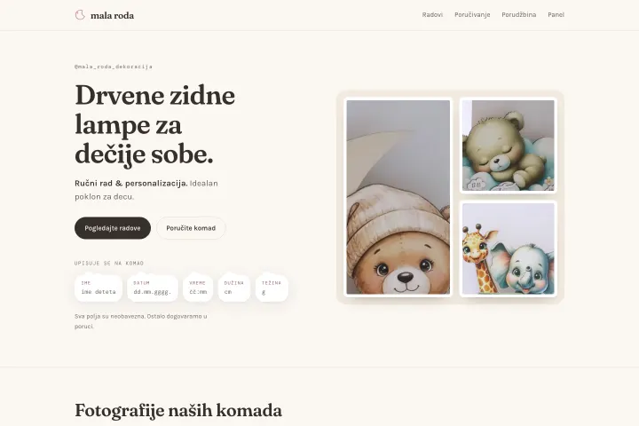 Mala roda — Drvene lampe i pokloni