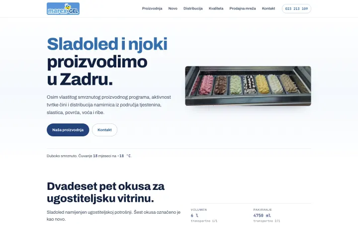 Marex-gel d.o.o. — Sladoled i njoke · Zadar