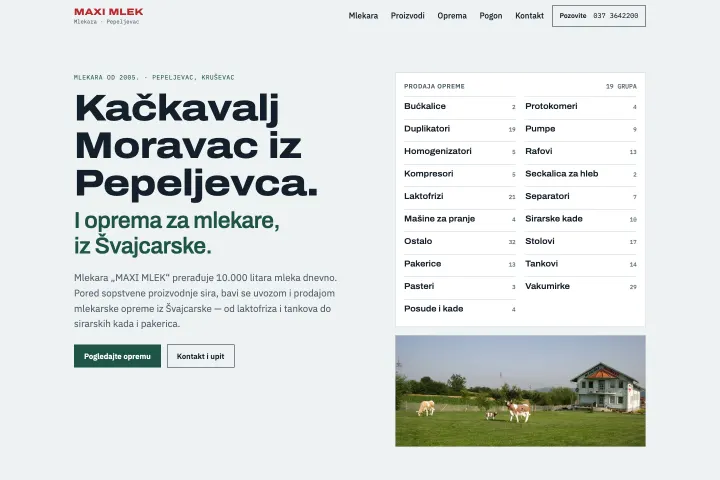 Maxi Mlek — Mlekara i prodaja mlekarske opreme