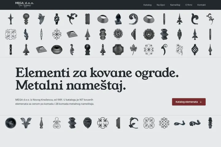 MEGA d.o.o. — Kovani elementi i nameštaj