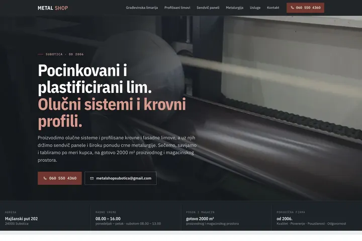 METAL SHOP — Građevinski materijali