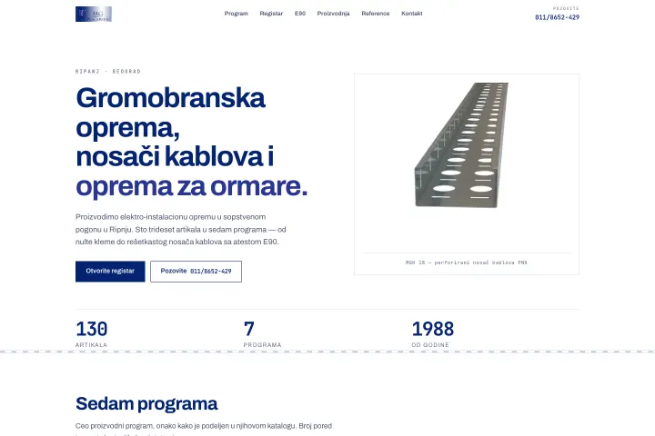 MG Kačarević — Gromobranska oprema i nosači kablova