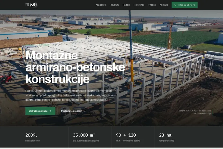 MG Precast — Građevinski materijali