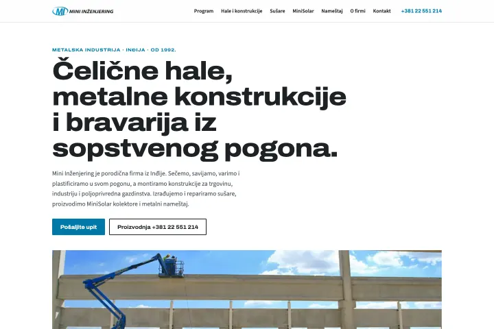 MINI-INŽENJERING — Čelične hale i metalne konstrukcije