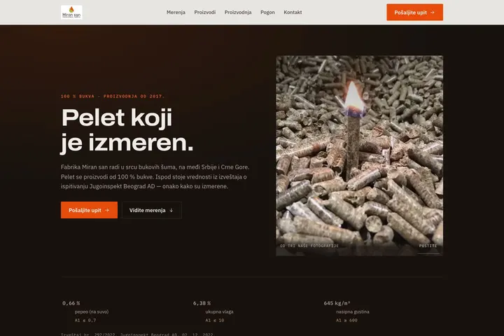 Miran san — Pelet · Ogrevno drvo