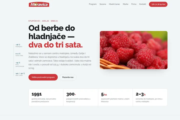 Moravica — Voće · zamrznuta peciva