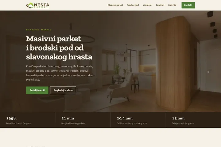 NESTA parketi — Parket · Masivni pod