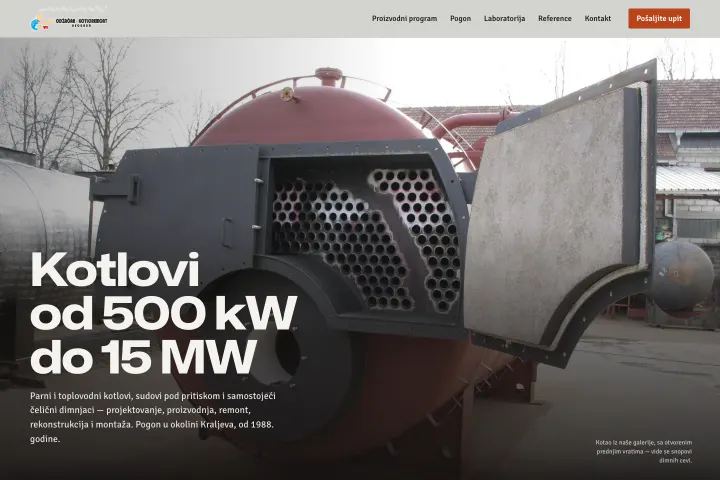 Odžačar – Kotloremont — Kotlovi i sudovi pod pritiskom