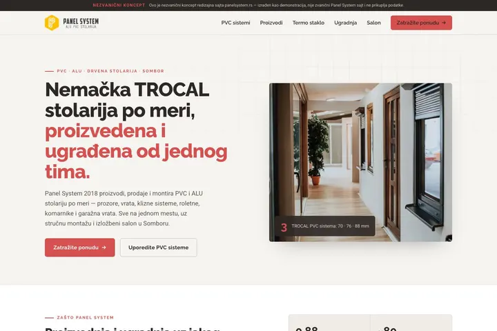 Panel System 2018 — PVC · ALU stolarija