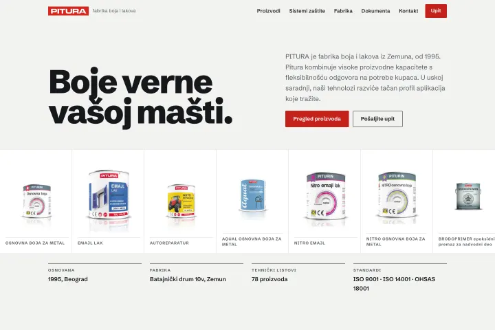 PITURA — Boje, lakovi i premazi