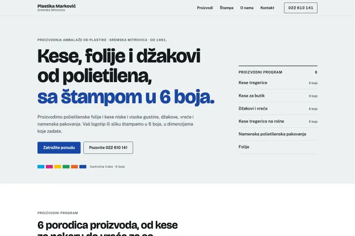 PLASTIKA MARKOVIĆ — Polietilenska ambalaža: kese, folije i džakovi