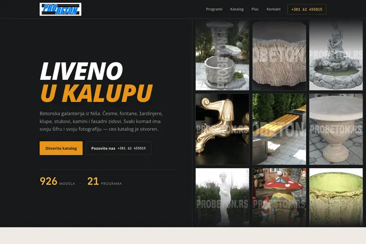 PRO BETON — Betonska galanterija