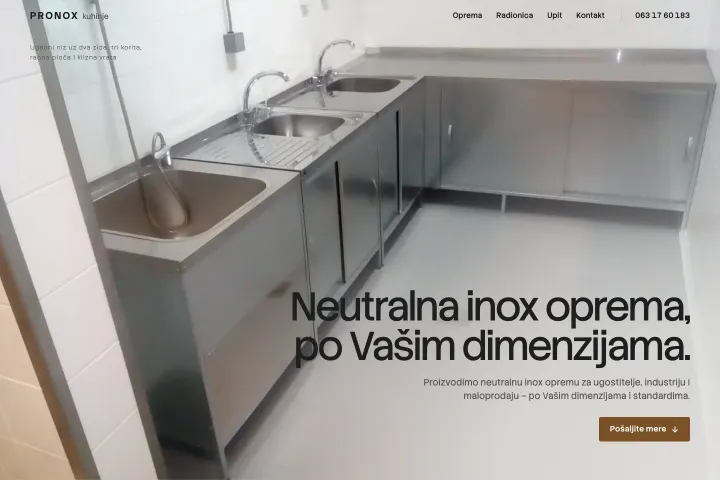 Pronox Kuhinje — Inox oprema za ugostitelje