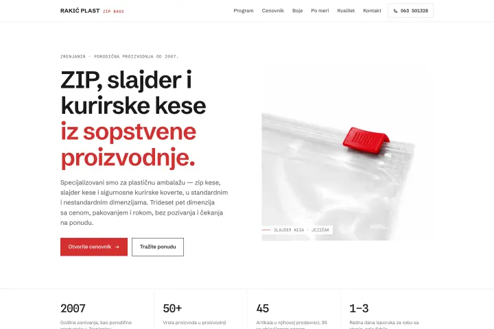Rakić Plast — ZIP kese i plastična ambalaža