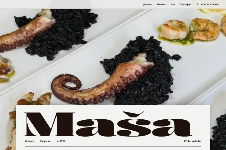 Restoran Maša — Mediteranski / italijanski restoran i kafeterija sa sopstvenom ribarnicom
