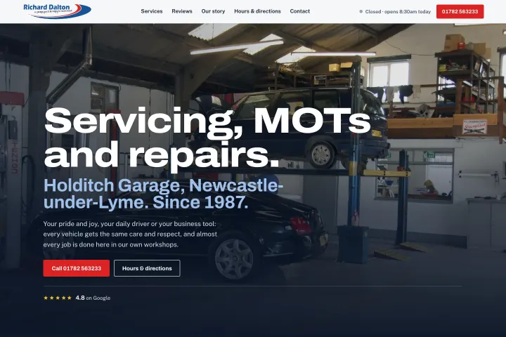 Richard Dalton Ltd (Holditch Garage) — Auto-servis: servis, tehnički pregled i popravke