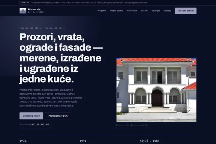 Ristanović — Aluminijum · PVC stolarija